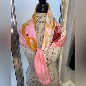 Scarf  pink flowers print